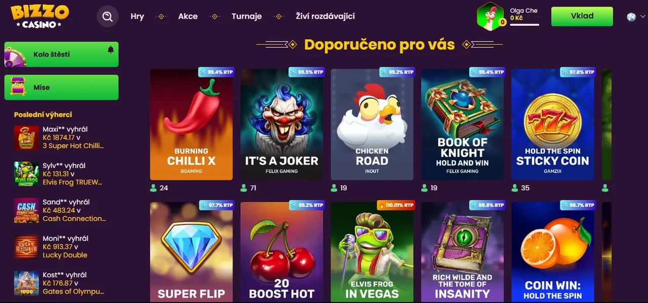 Přehled populárních hracích Bizzo automatů a jackpot her